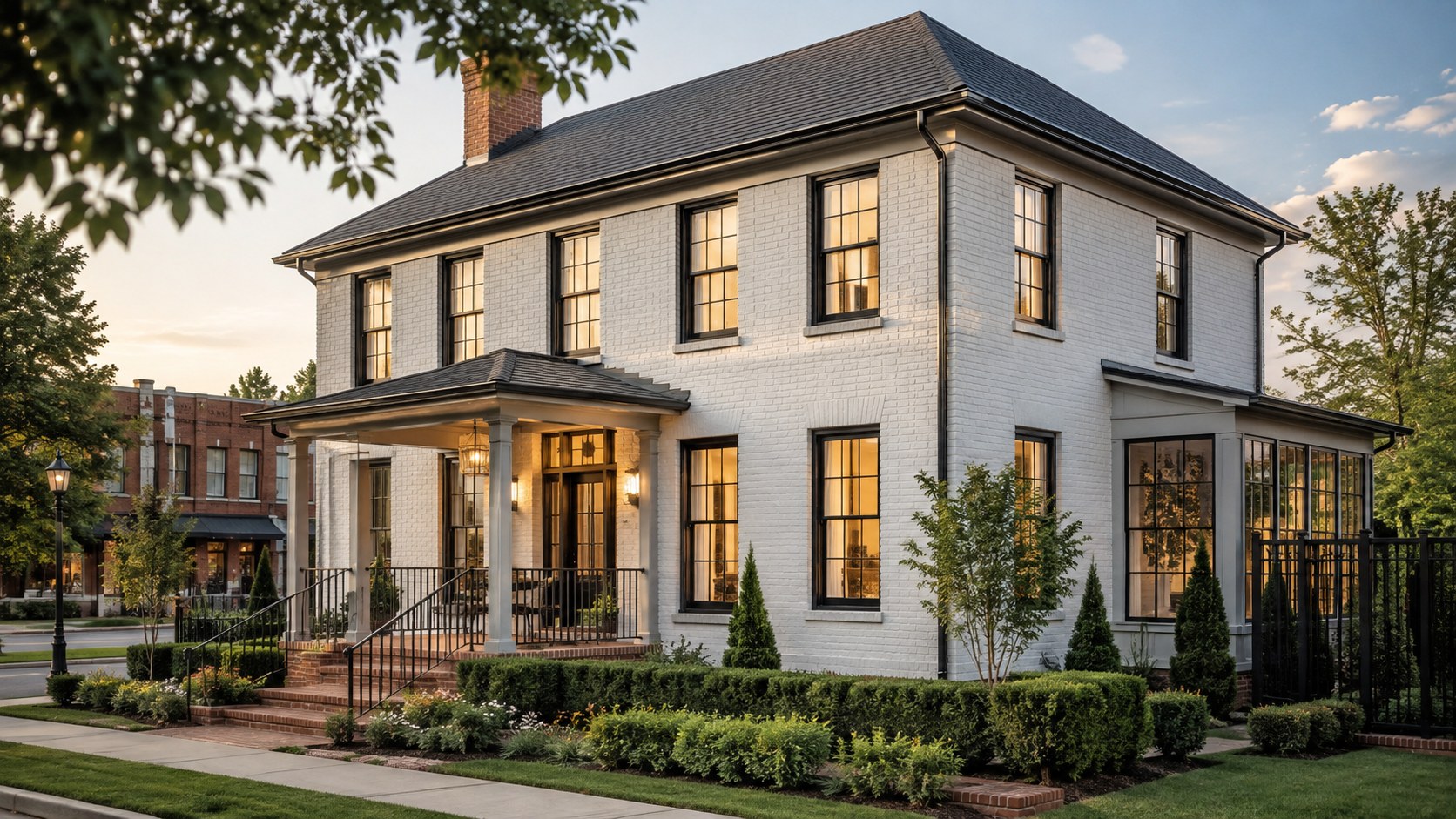 Historic-style Franklin home with premium black replacement windows