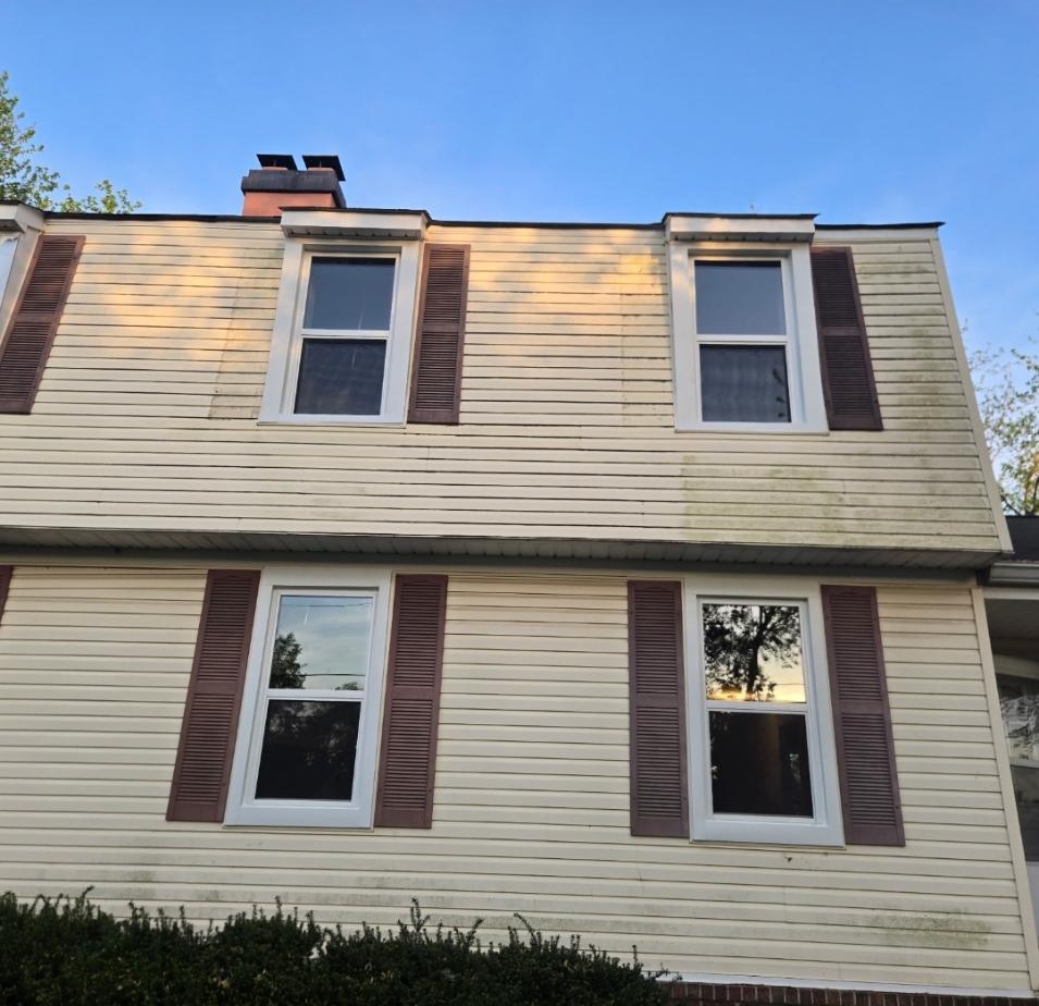 Finished replacement windows on a multi-story home